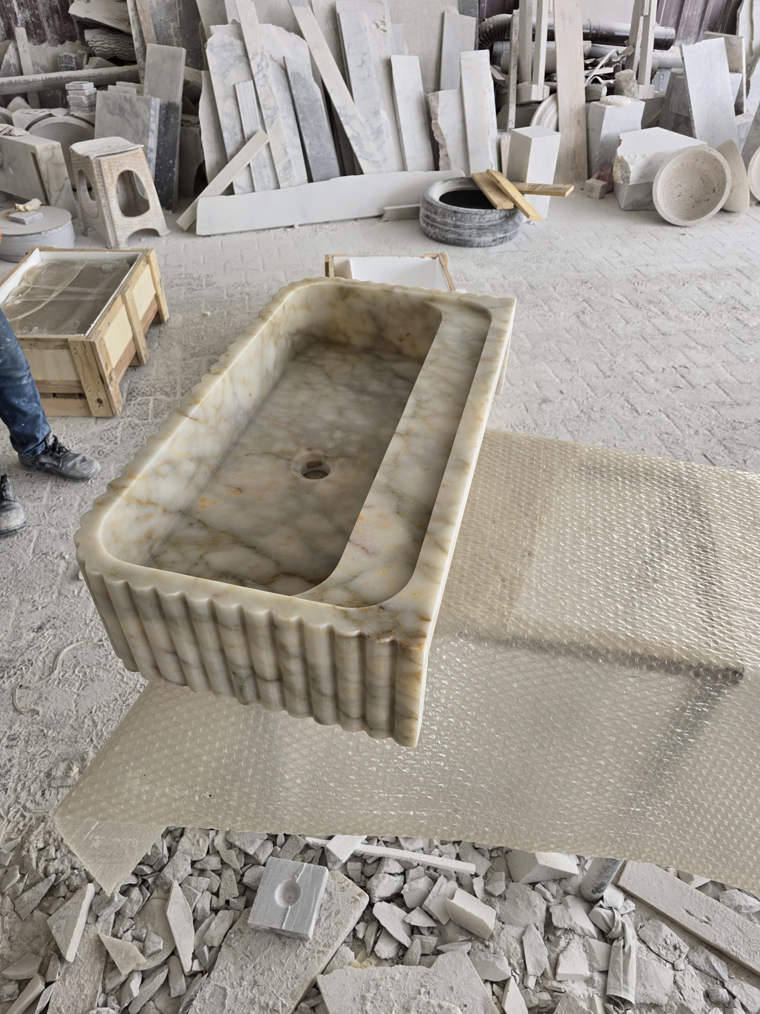 Custom Size Handcarved Calacatta Viola Marble Sink, Perfect for Bathroom Vanities or as a Vessel Sink, Luxurious Marble Sink Custom Vanity 11.jpg