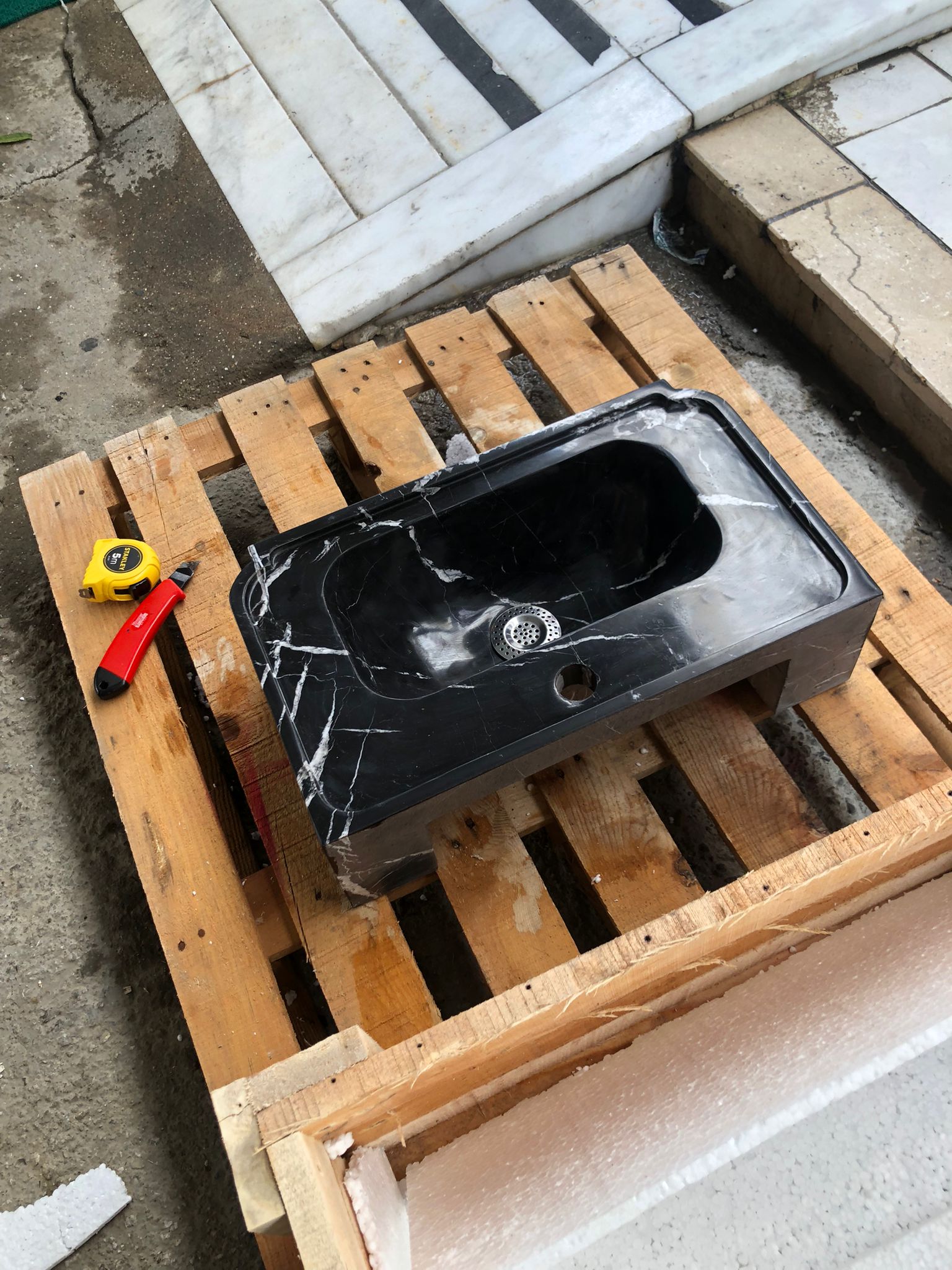 Black Marble Sink – Wall Mounted or Countertop Sink, Modern Bathroom Vanity, Custom Handmade Stone Basin