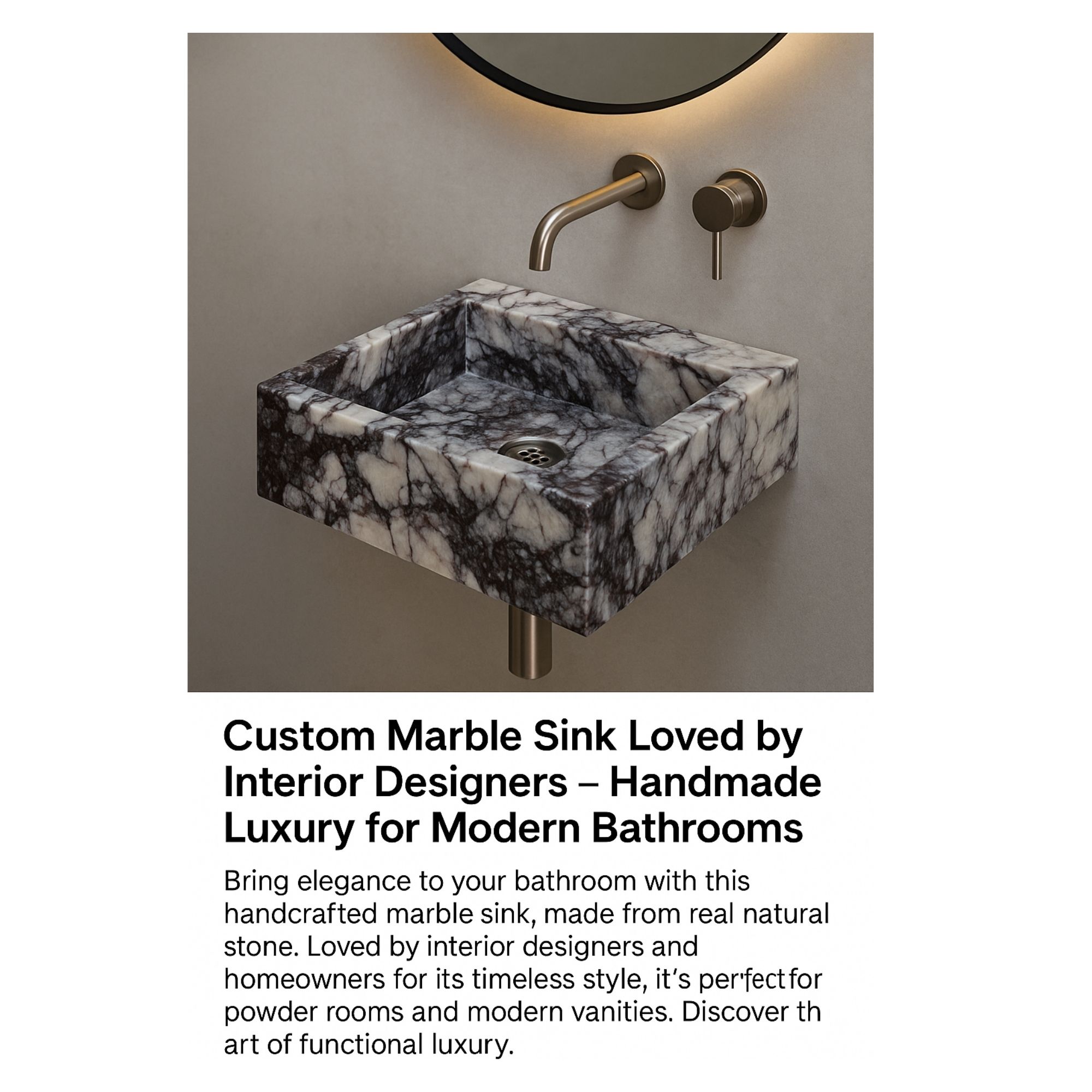 Custom Marble Sink Loved by Interior Designers – Handmade Luxury for Modern Bathrooms - Luxury Bathroom & Vanity Inspiration