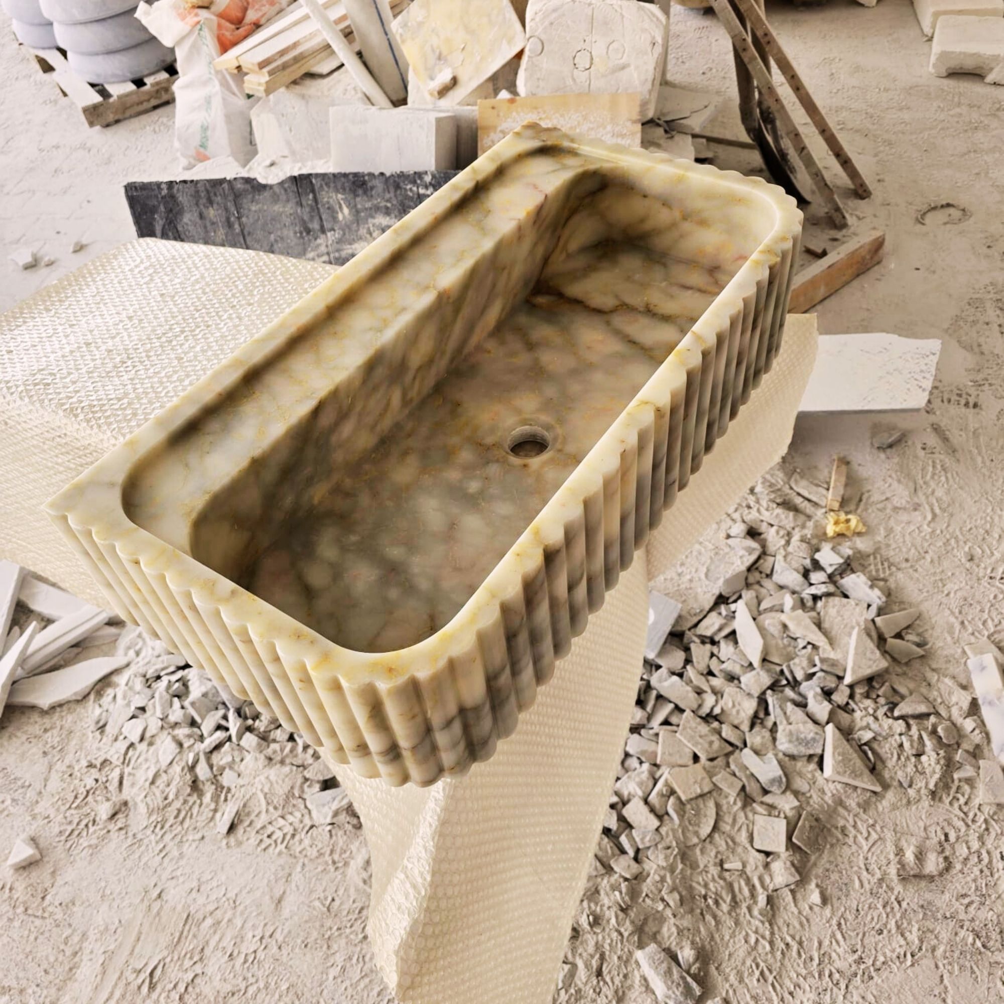 1 - Custom Size Handcarved Calacatta Viola Marble Sink, Perfect for Bathroom Vanities or as a Vessel Sink, Luxurious Marble Sink Custom Vanity.jpg