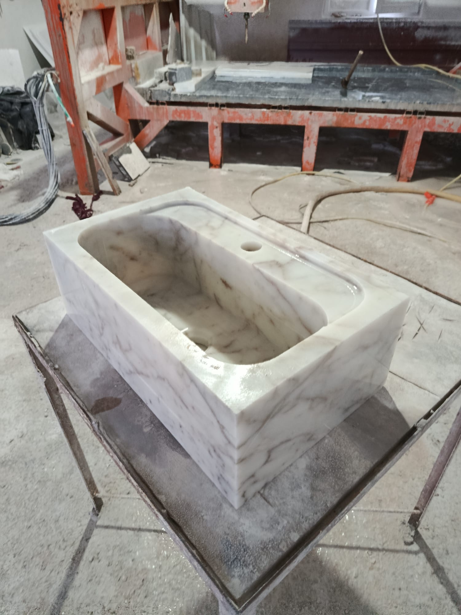 Calacatta Viola Marble Sink Wall Mount Marble Sink Marble Bathroom Sink Powder Room Sink Custom Vanity Top Natural Stone Marble Sink