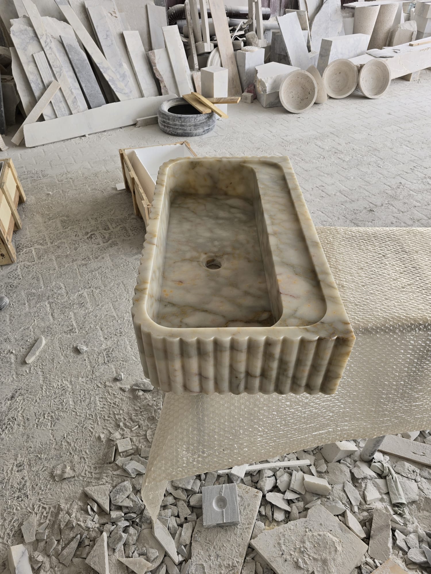 Custom Size Handcarved Calacatta Viola Marble Sink, Perfect for Bathroom Vanities or as a Vessel Sink, Luxurious Marble Sink Custom Vanity 6.jpg