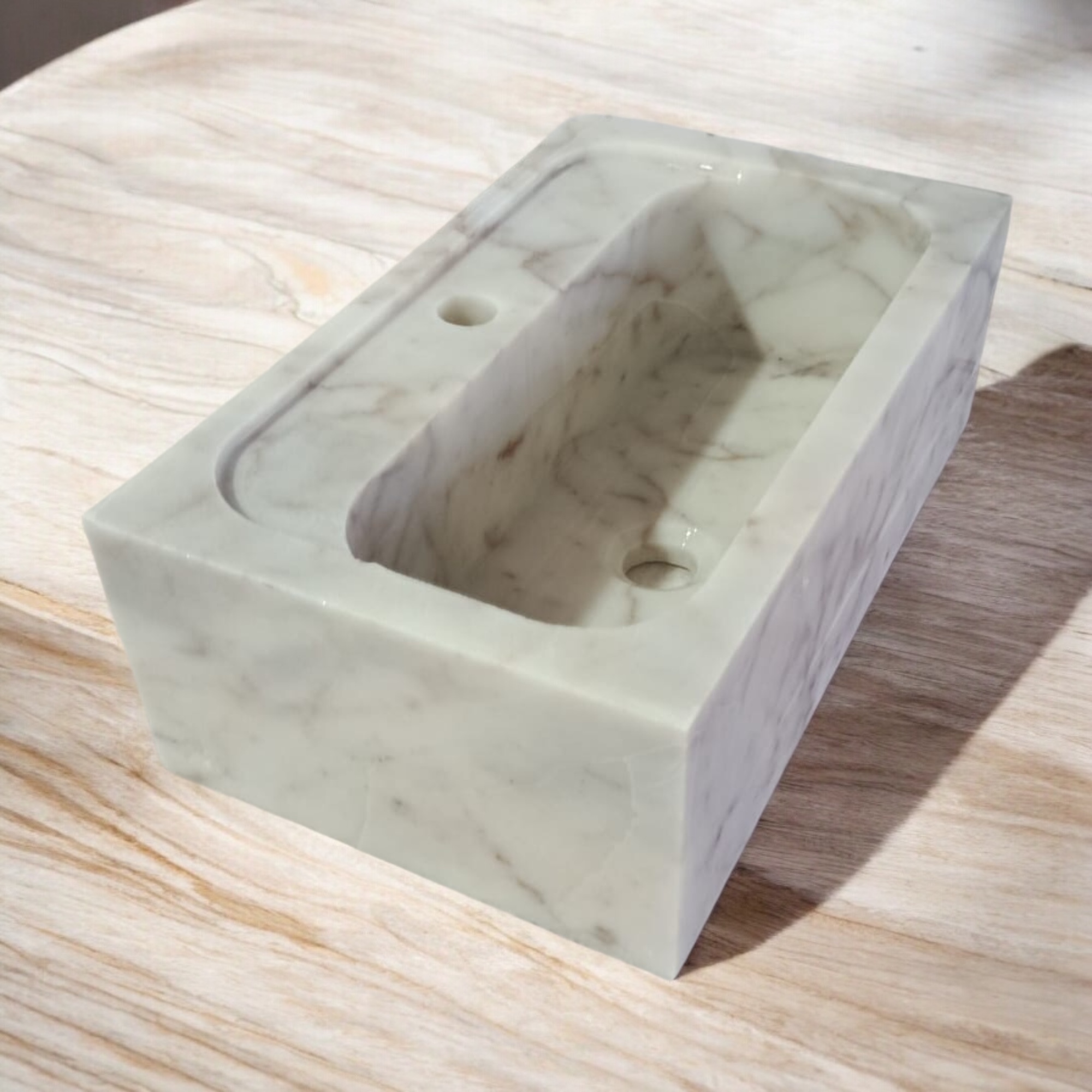 Calacatta Viola Marble Sink Wall Mount Marble Sink Marble Bathroom Sink Powder Room Sink Custom Vanity Top Natural Stone Marble Sink