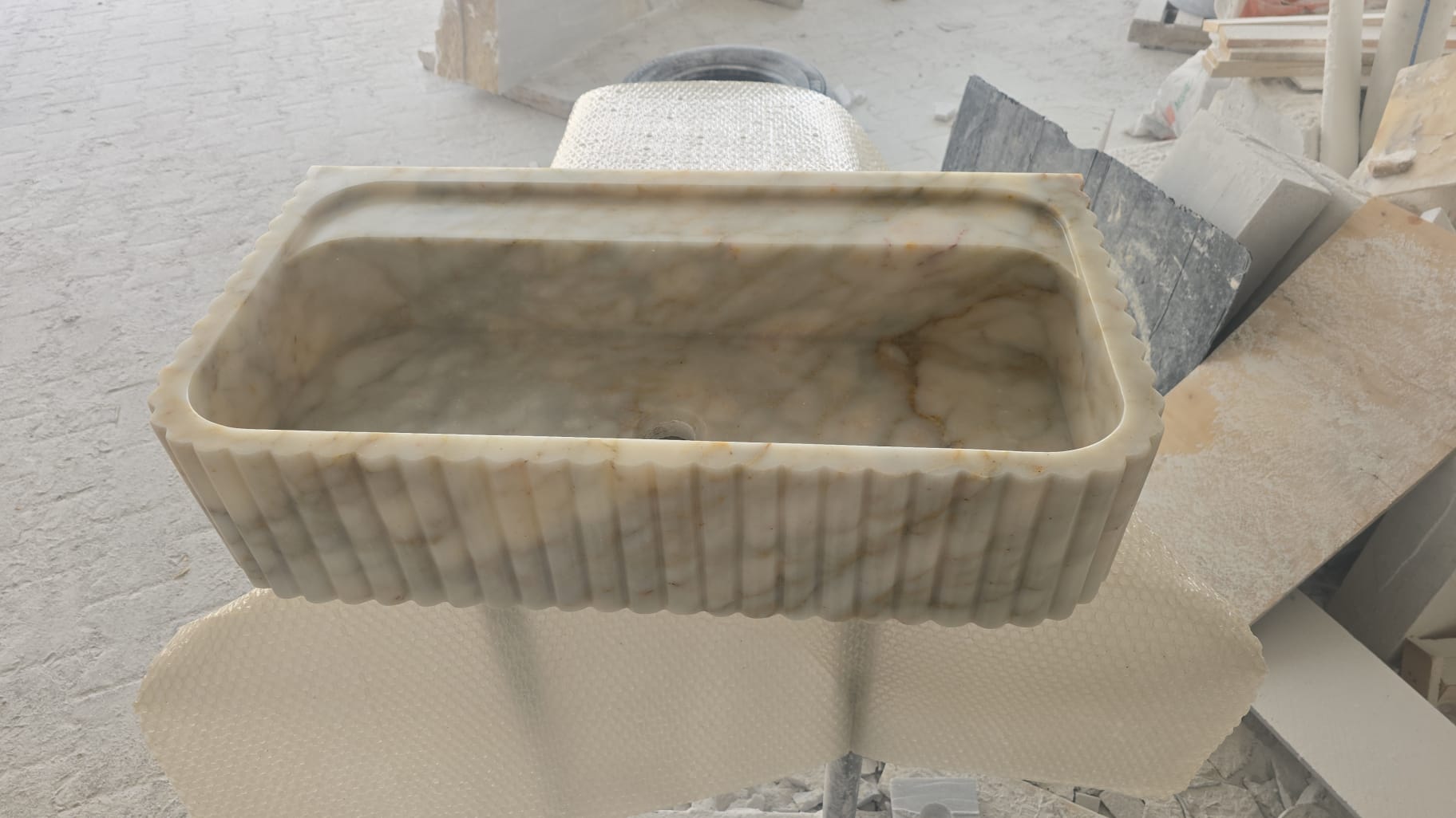 Custom Size Handcarved Calacatta Viola Marble Sink, Perfect for Bathroom Vanities or as a Vessel Sink, Luxurious Marble Sink Custom Vanity 1.jpg
