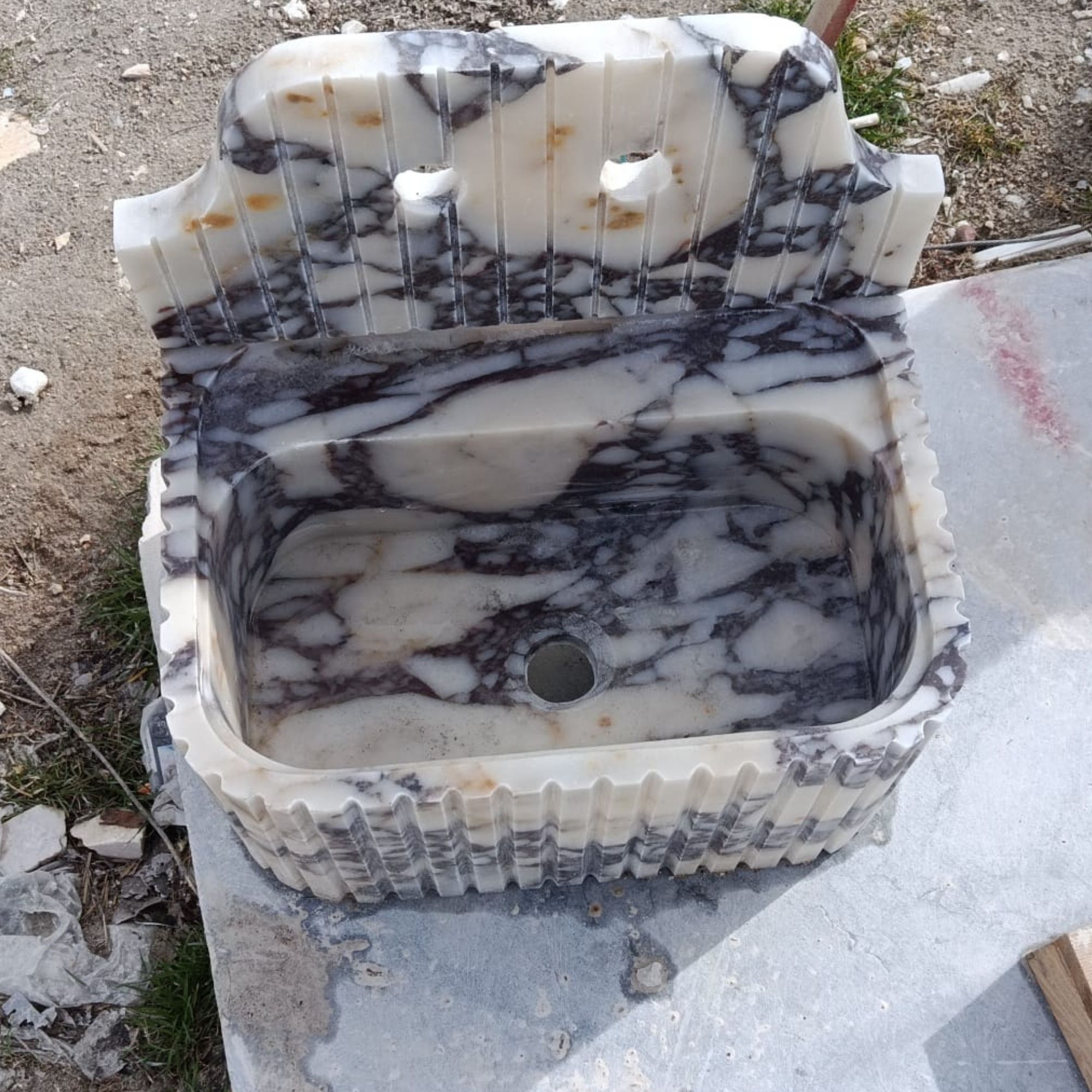 Stone Bathroom Sink Wall Mount Marble Sink Marble Bathroom Sink Powder Room Sink Top Natural Stone Calacatta Marble Sink Custom Vanity, https://marblesinkco.etsy.com/listing/1883677234