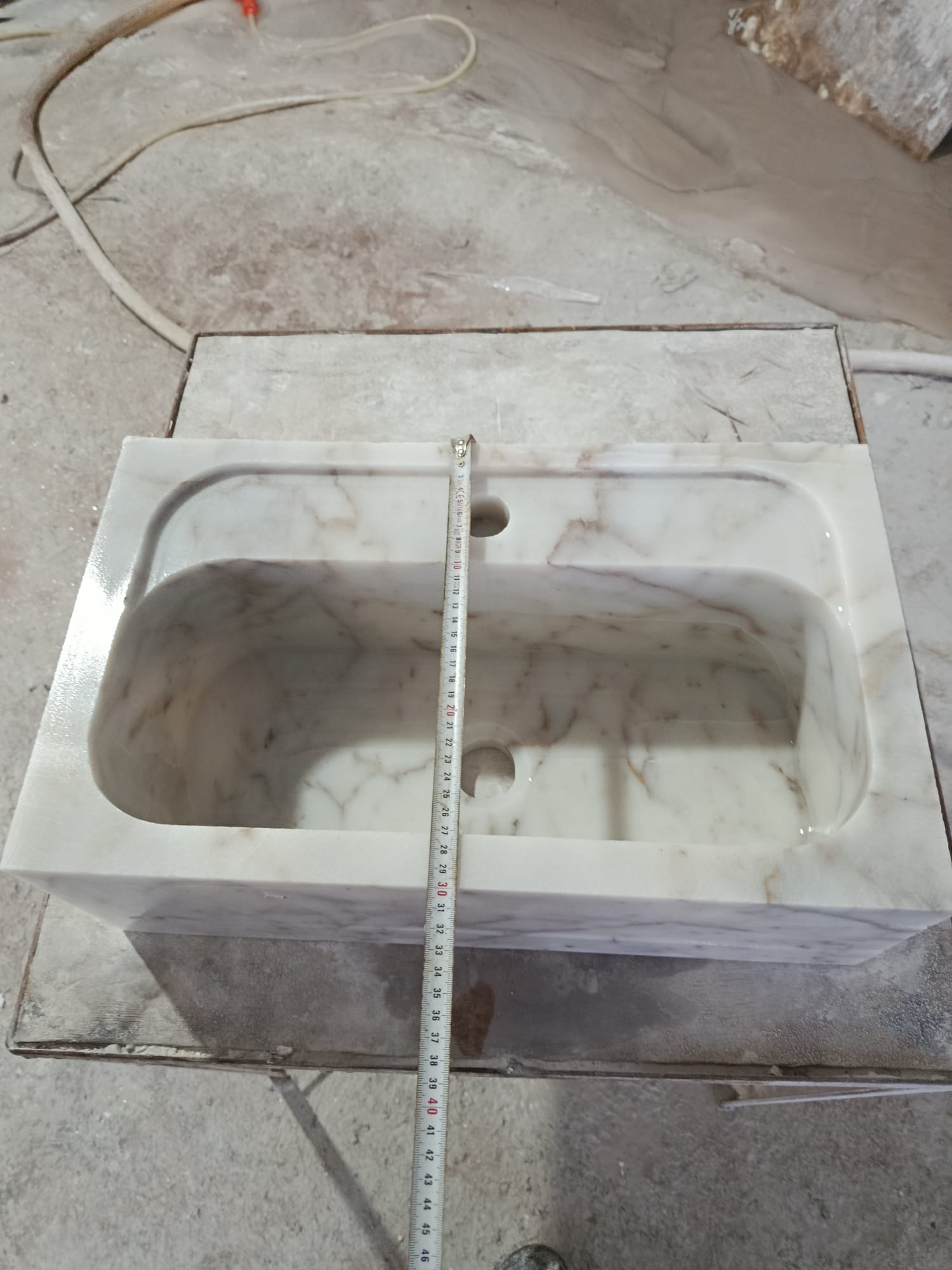 Calacatta Viola Marble Sink Wall Mount Marble Sink Marble Bathroom Sink Powder Room Sink Custom Vanity Top Natural Stone Marble Sink