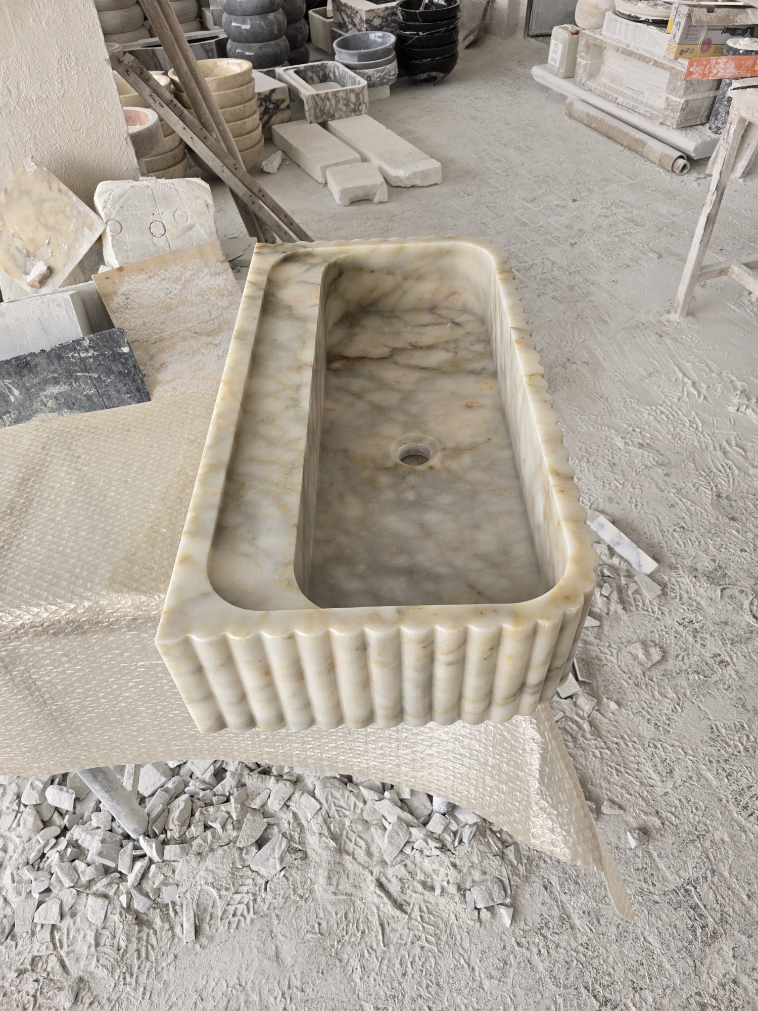 Custom Size Handcarved Calacatta Viola Marble Sink, Perfect for Bathroom Vanities or as a Vessel Sink, Luxurious Marble Sink Custom Vanity 10.jpg