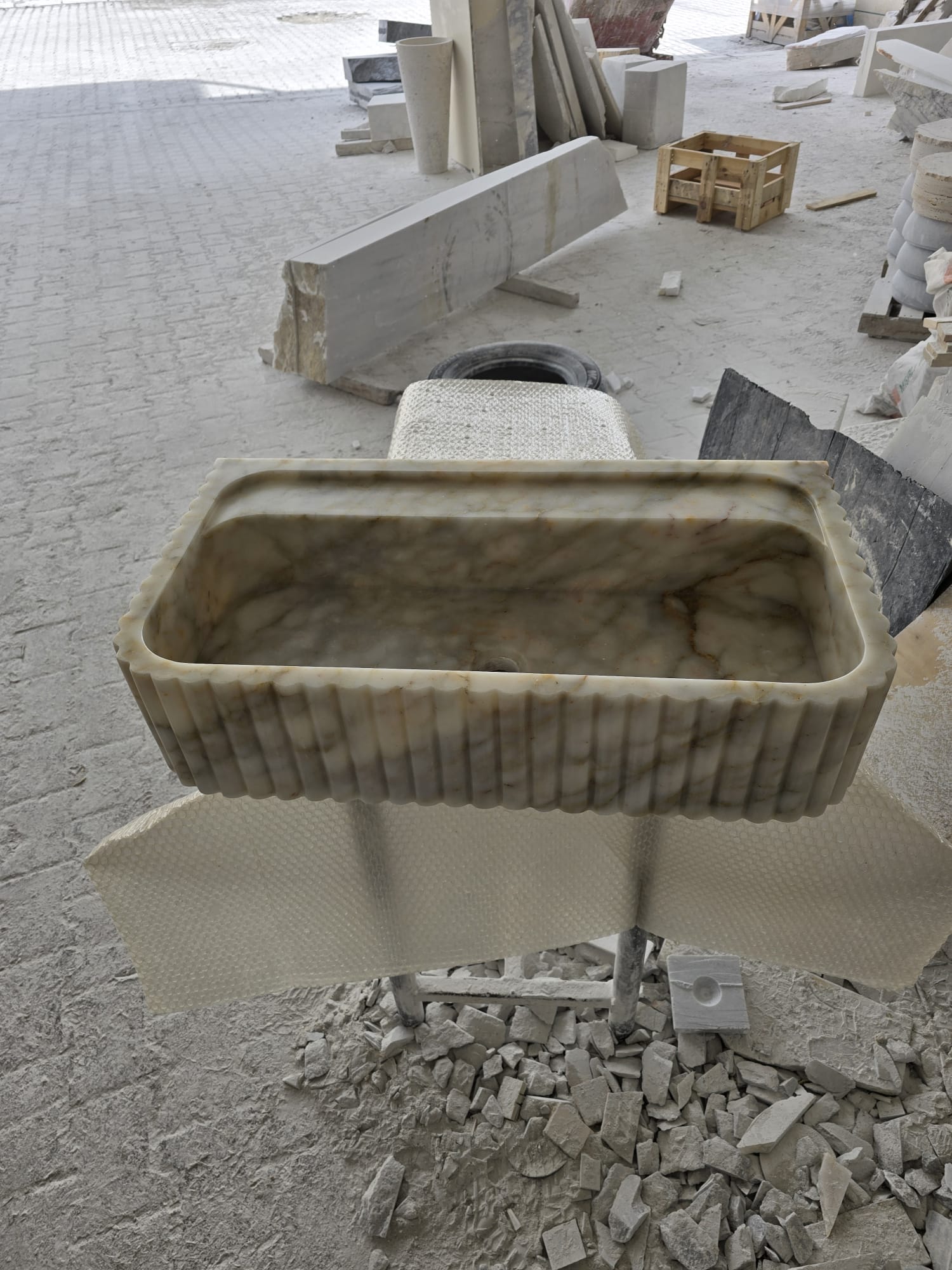 Custom Size Handcarved Calacatta Viola Marble Sink, Perfect for Bathroom Vanities or as a Vessel Sink, Luxurious Marble Sink Custom Vanity 2.jpg