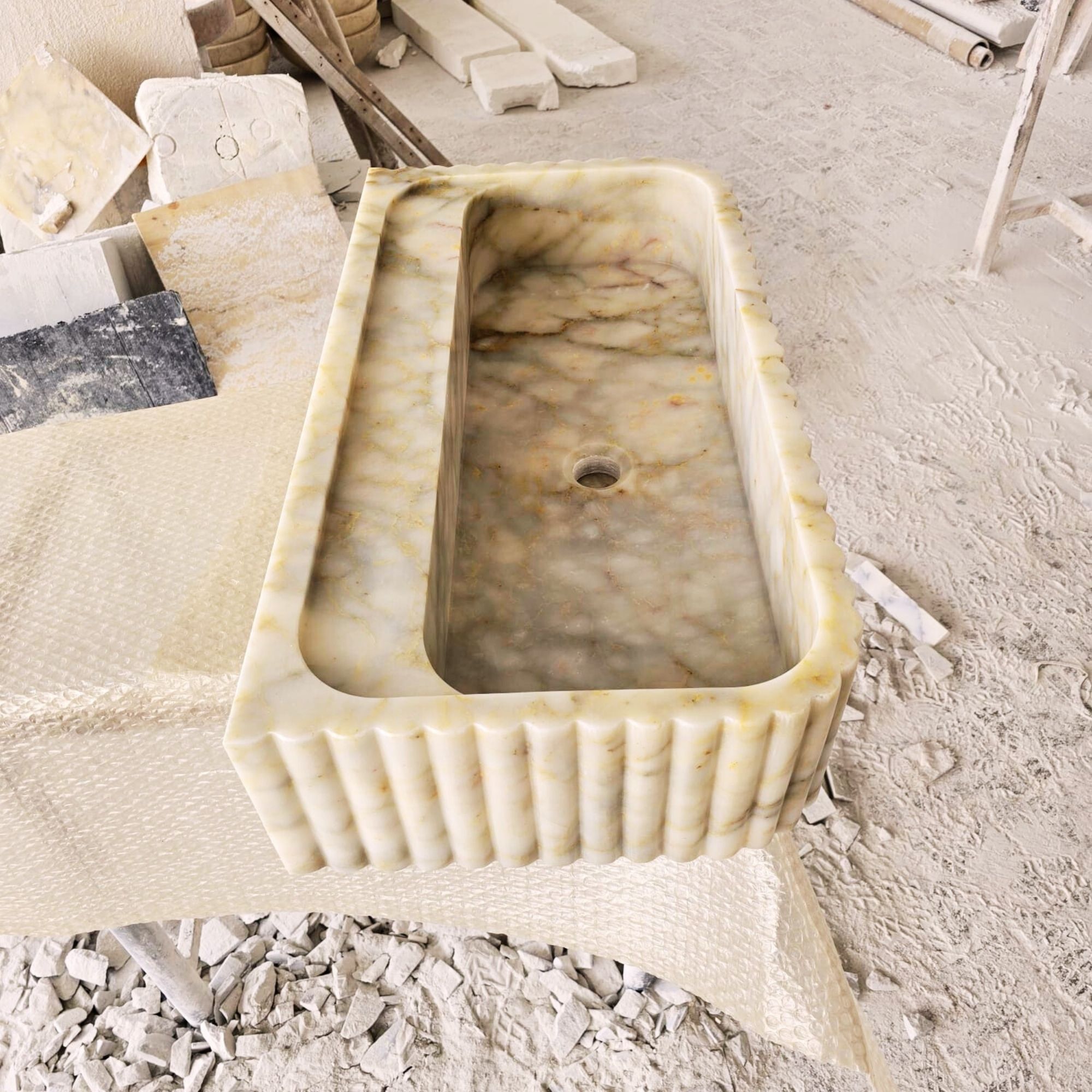 4 - Custom Size Handcarved Calacatta Viola Marble Sink, Perfect for Bathroom Vanities or as a Vessel Sink, Luxurious Marble Sink Custom Vanity.jpg
