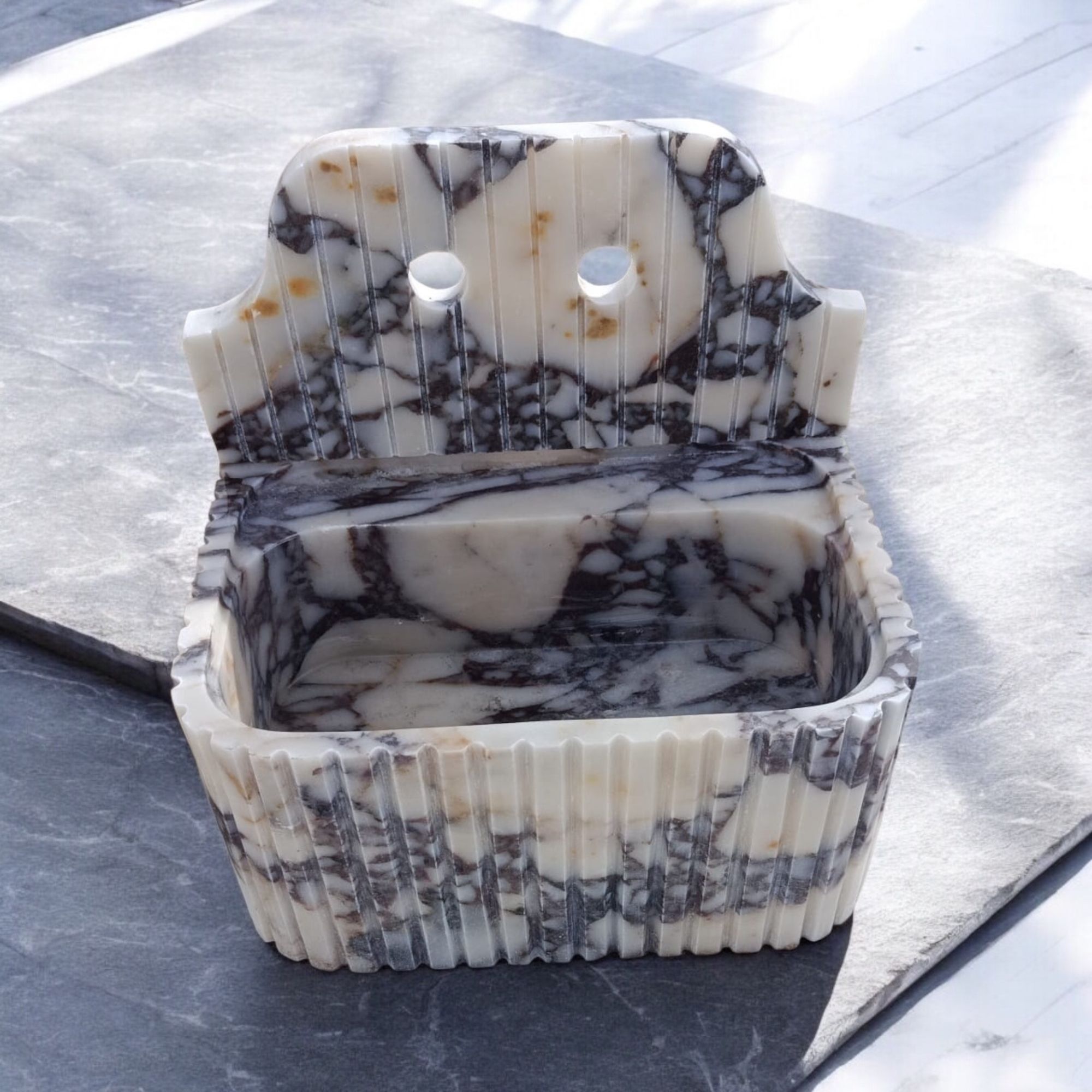 Stone Bathroom Sink Wall Mount Marble Sink Marble Bathroom Sink Powder Room Sink Top Natural Stone Calacatta Marble Sink Custom Vanity, https://marblesinkco.etsy.com/listing/1883677234