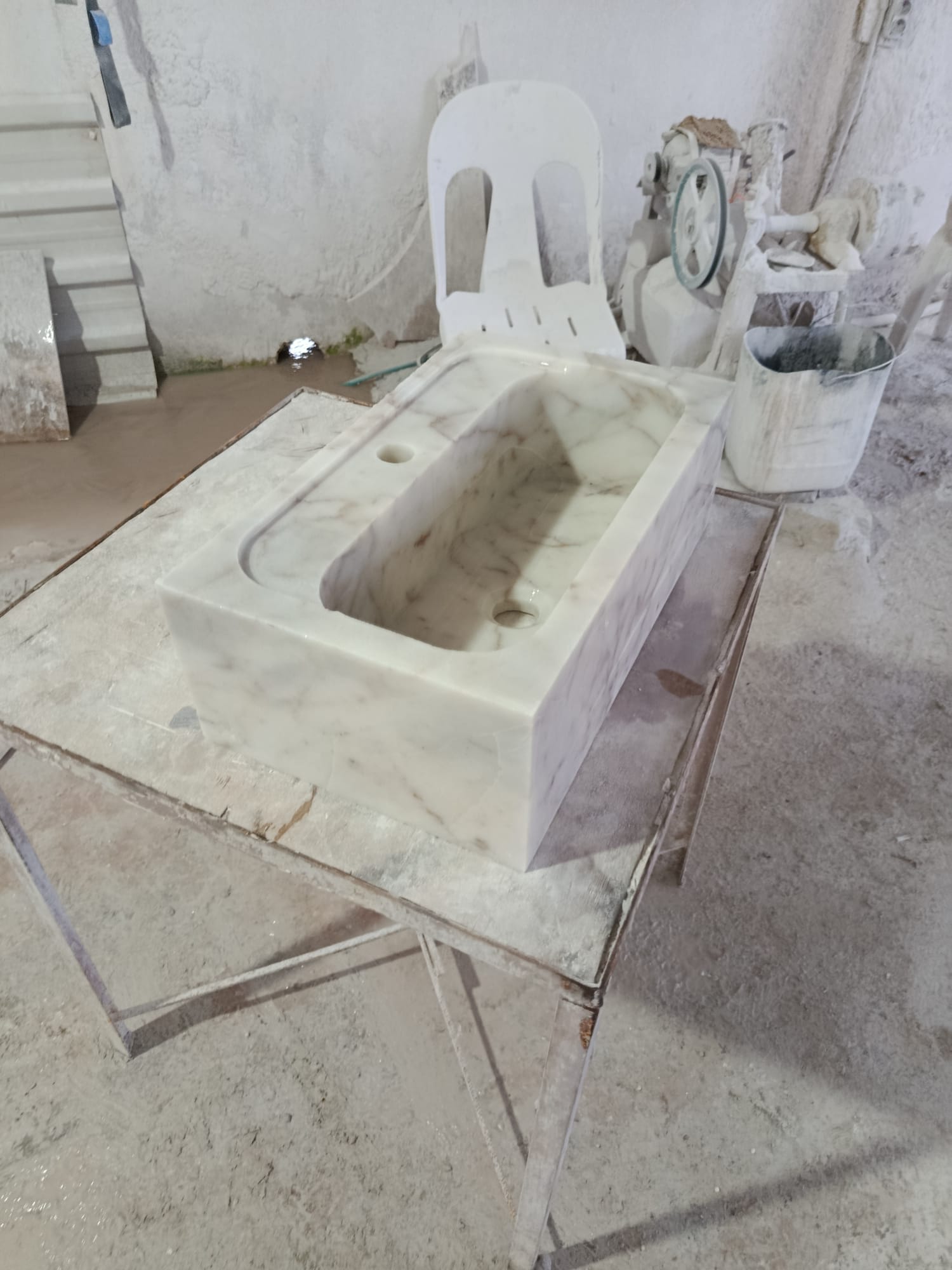 Calacatta Viola Marble Sink Wall Mount Marble Sink Marble Bathroom Sink Powder Room Sink Custom Vanity Top Natural Stone Marble Sink