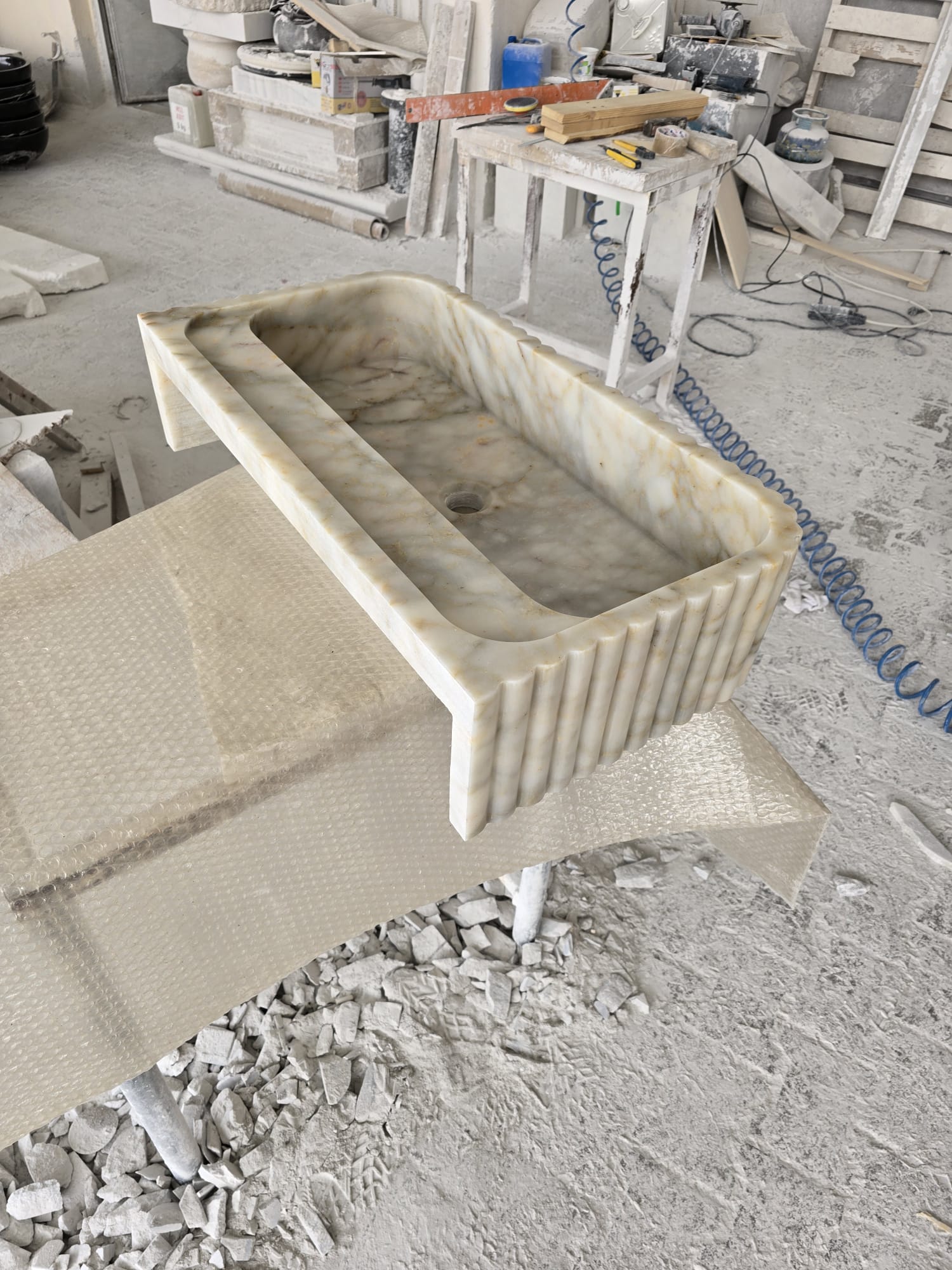 Custom Size Handcarved Calacatta Viola Marble Sink, Perfect for Bathroom Vanities or as a Vessel Sink, Luxurious Marble Sink Custom Vanity 9.jpg