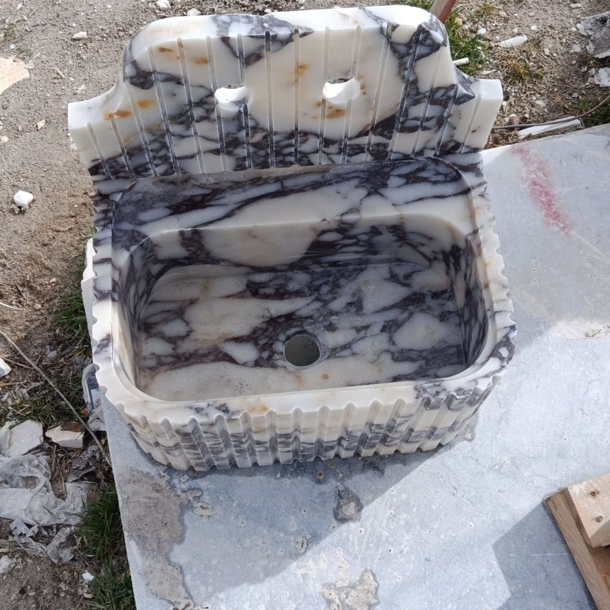 Stone Bathroom Sink Wall Mount Marble Sink Marble Bathroom Sink Powder Room Sink Top Natural Stone Calacatta Marble Sink Custom Vanity, https://marblesinkco.etsy.com/listing/1883677234