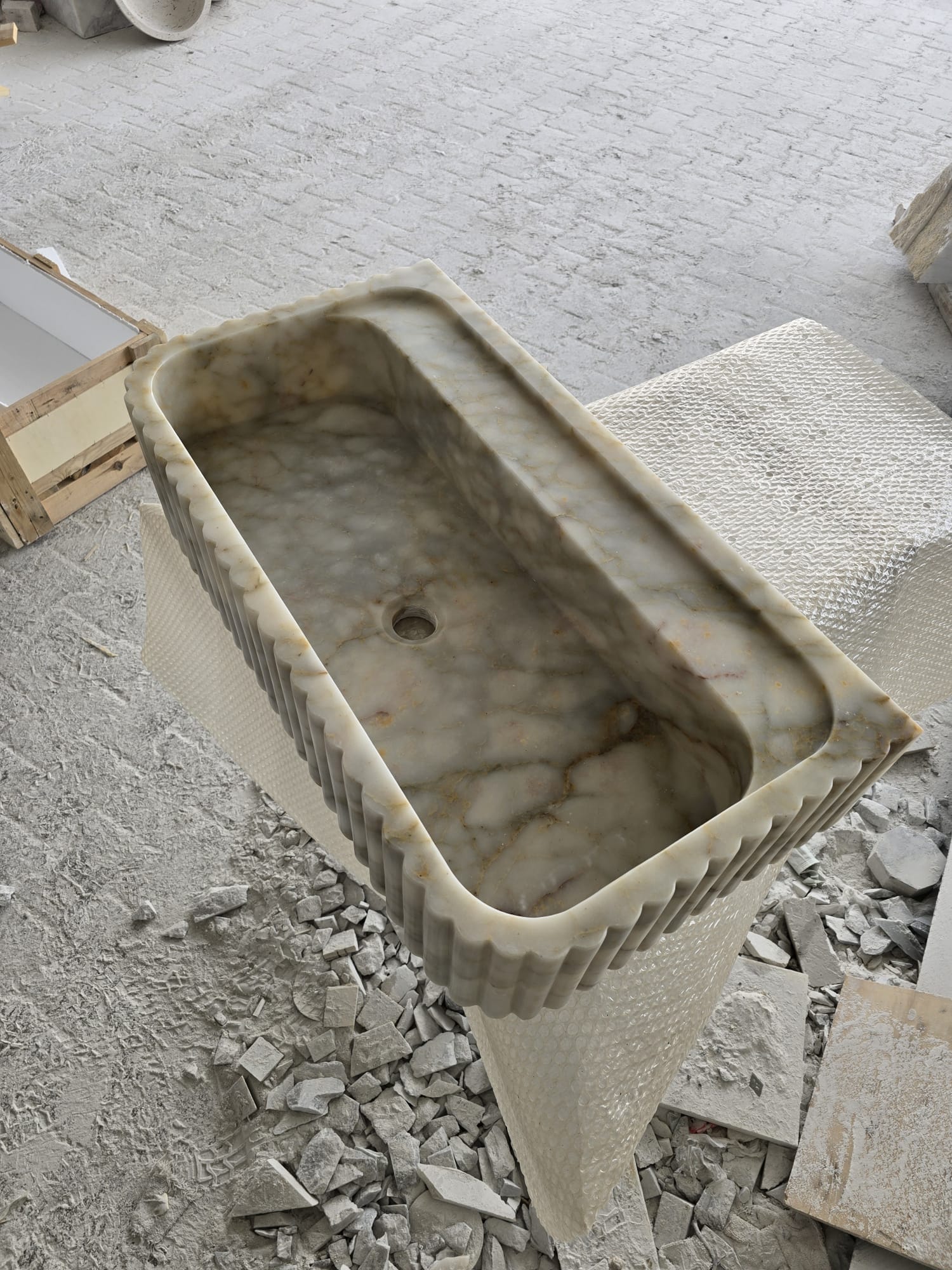 Custom Size Handcarved Calacatta Viola Marble Sink, Perfect for Bathroom Vanities or as a Vessel Sink, Luxurious Marble Sink Custom Vanity 4.jpg
