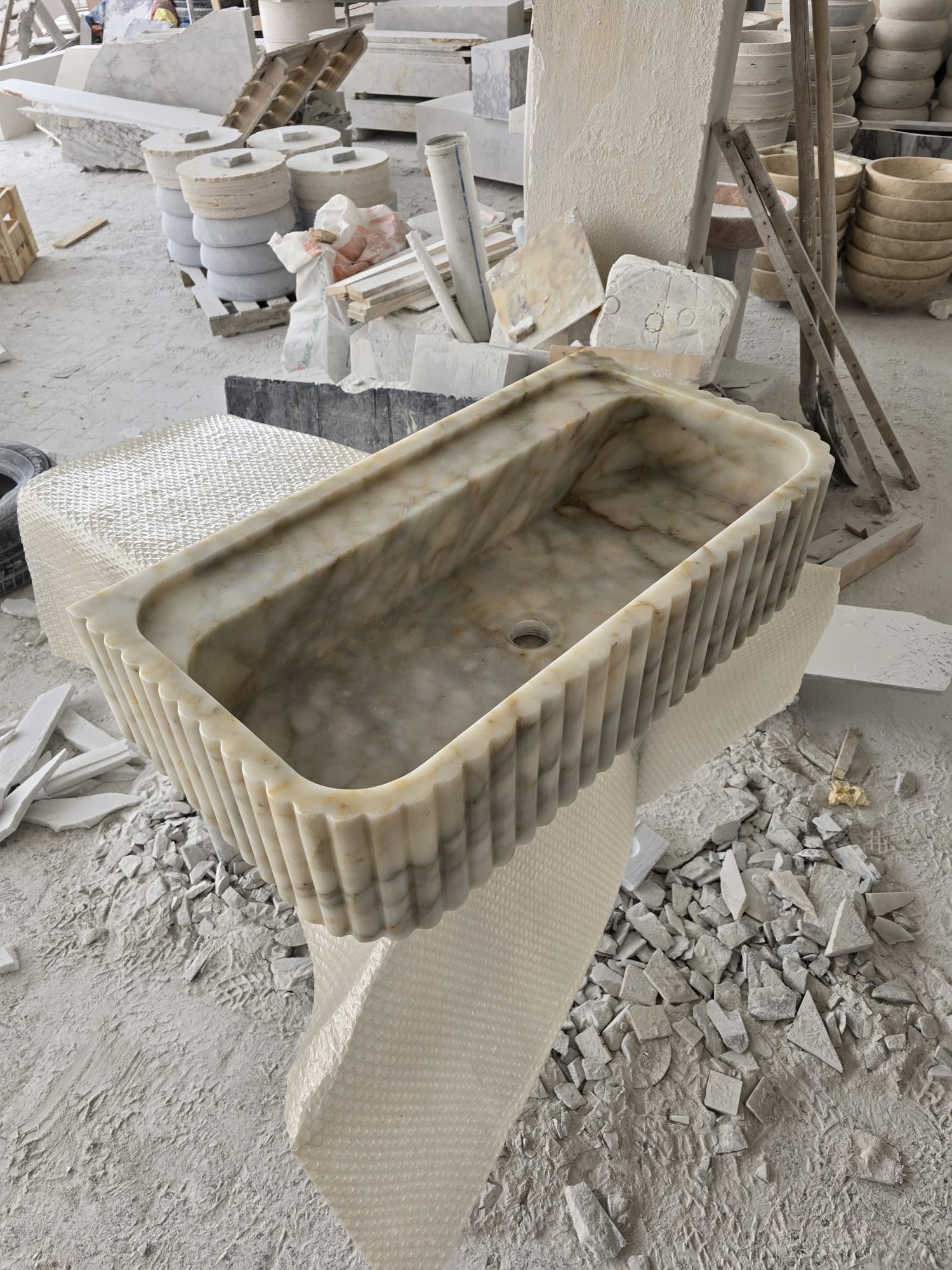 Custom Size Handcarved Calacatta Viola Marble Sink, Perfect for Bathroom Vanities or as a Vessel Sink, Luxurious Marble Sink Custom Vanity 8.jpg