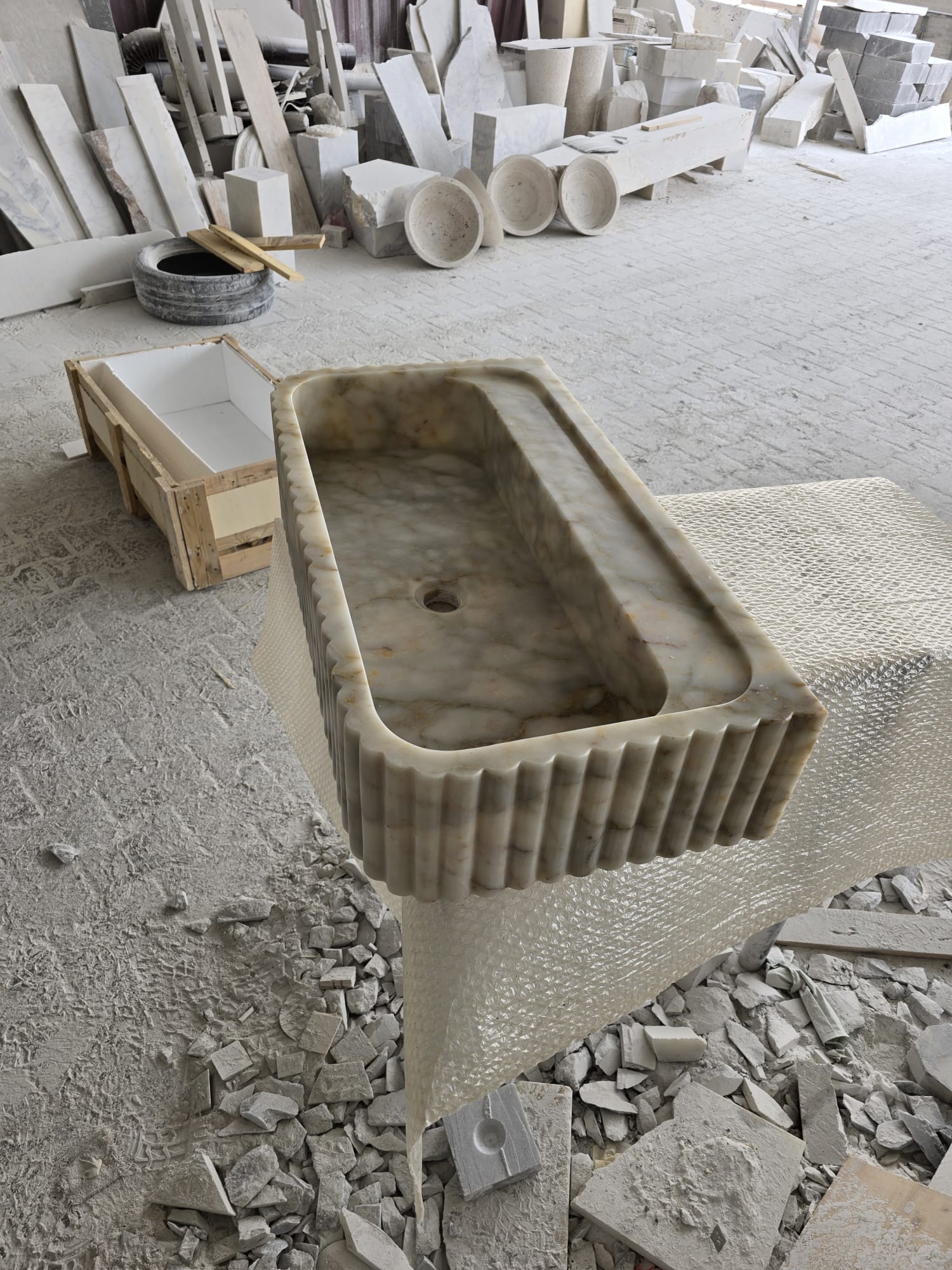 Custom Size Handcarved Calacatta Viola Marble Sink, Perfect for Bathroom Vanities or as a Vessel Sink, Luxurious Marble Sink Custom Vanity 5.jpg