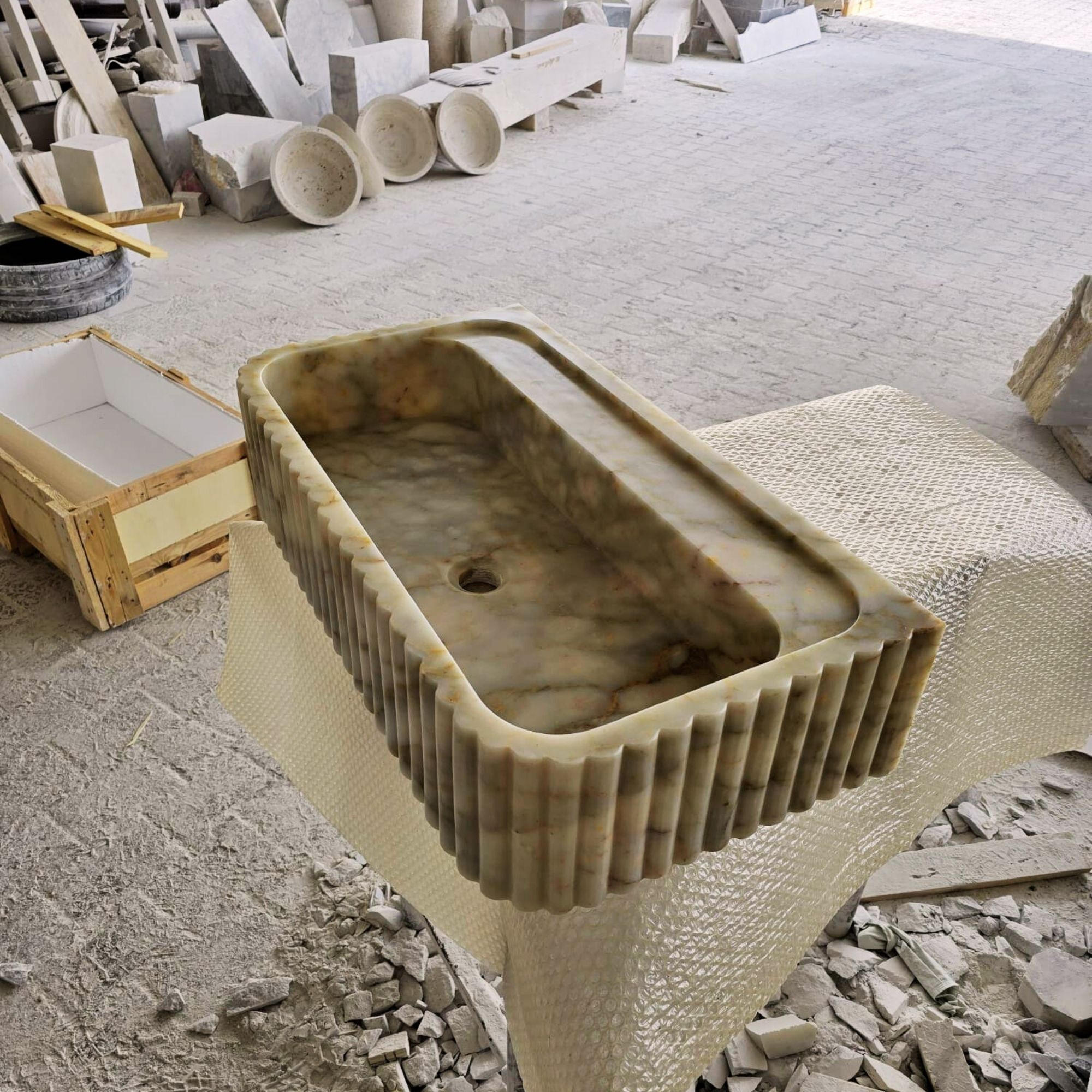 2 - Custom Size Handcarved Calacatta Viola Marble Sink, Perfect for Bathroom Vanities or as a Vessel Sink, Luxurious Marble Sink Custom Vanity.jpg