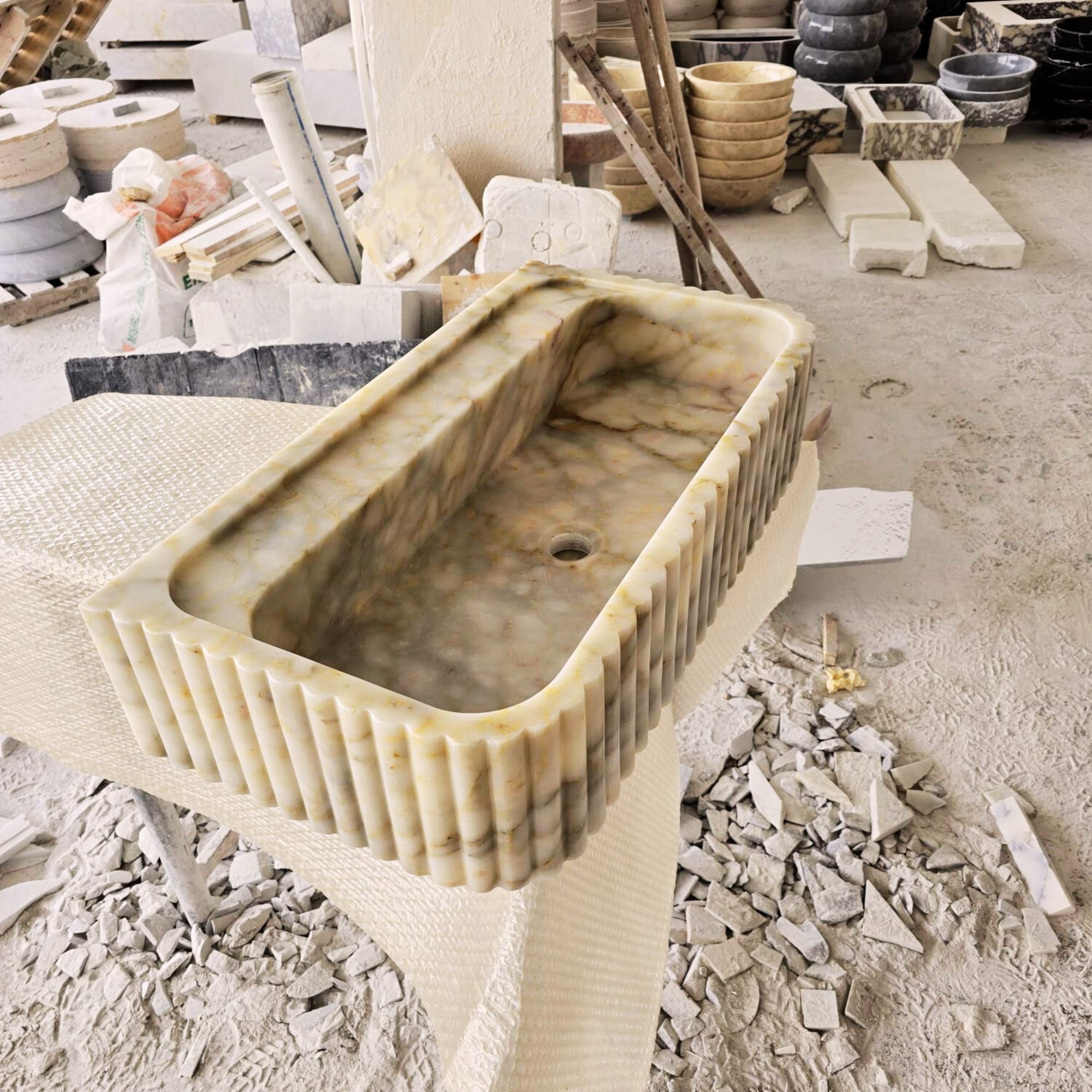 10 - Custom Size Handcarved Calacatta Viola Marble Sink, Perfect for Bathroom Vanities or as a Vessel Sink, Luxurious Marble Sink Custom Vanity.jpg