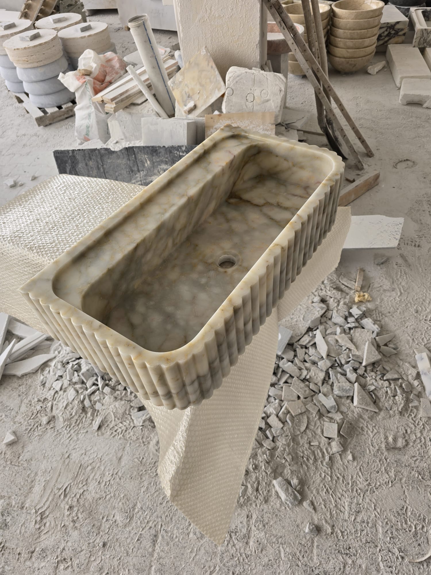 Custom Size Handcarved Calacatta Viola Marble Sink, Perfect for Bathroom Vanities or as a Vessel Sink, Luxurious Marble Sink Custom Vanity8.jpg