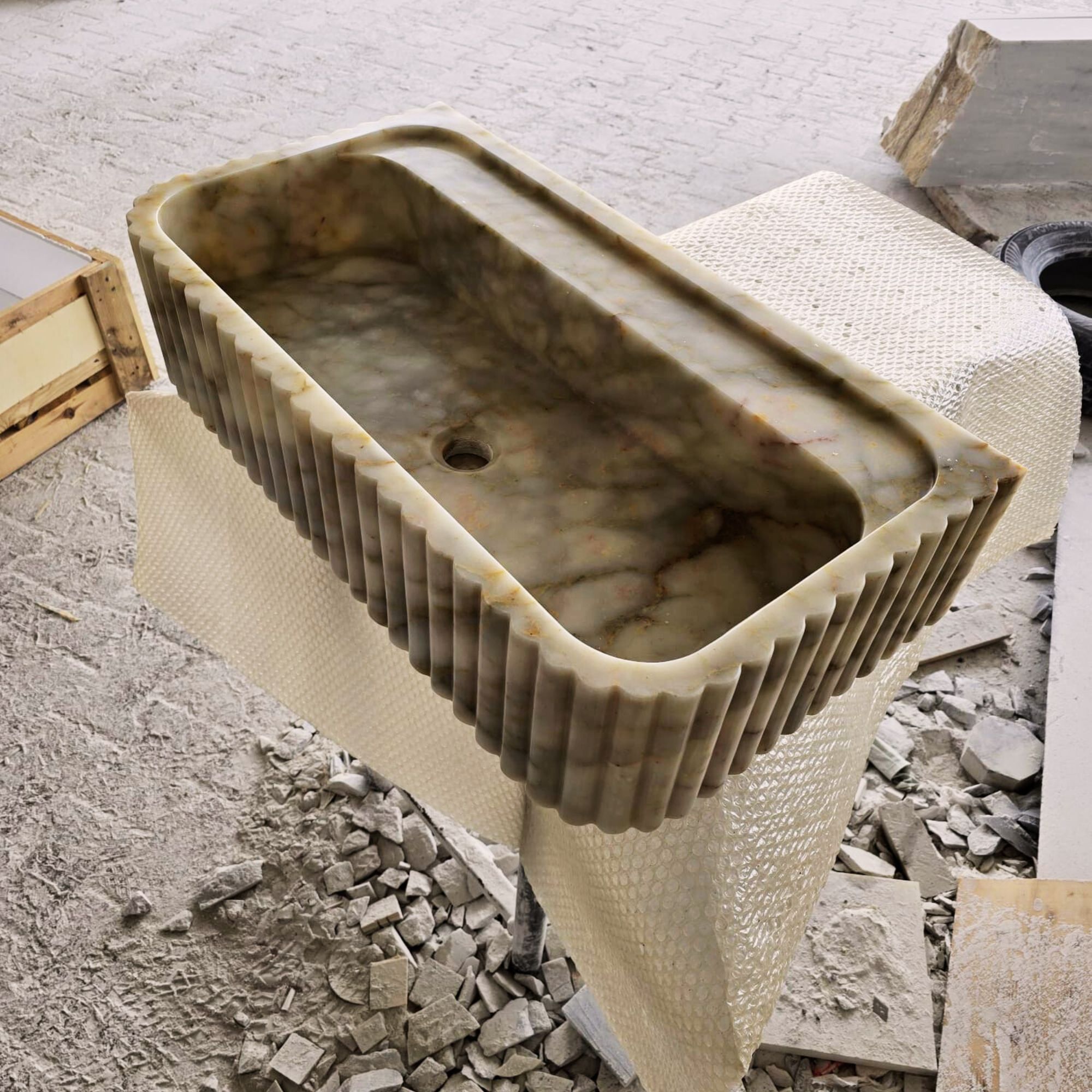 6 - Custom Size Handcarved Calacatta Viola Marble Sink, Perfect for Bathroom Vanities or as a Vessel Sink, Luxurious Marble Sink Custom Vanity.jpg
